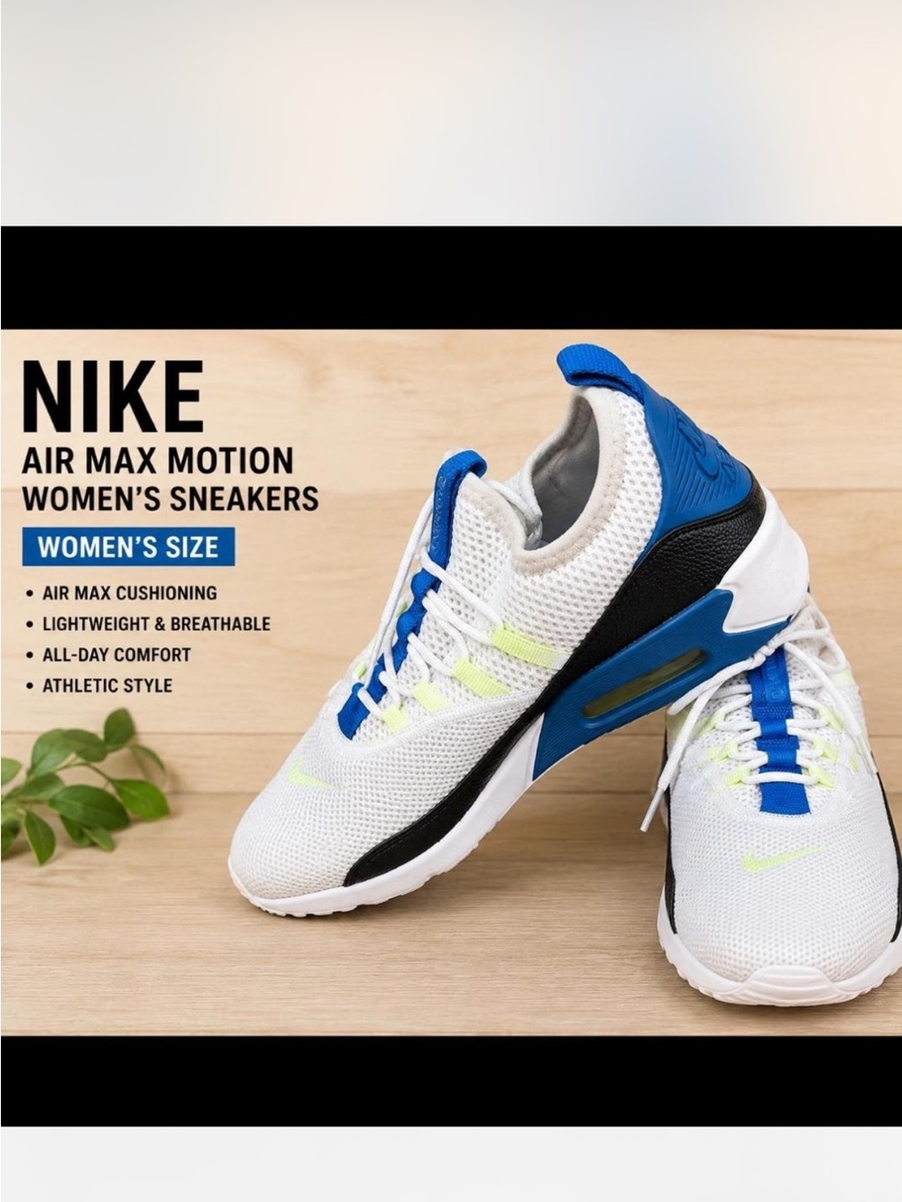 Nike Air Max Motion Women's Sneakers - White/Blue/Black